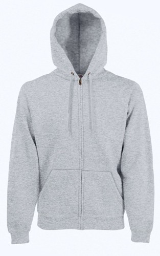 Fruit of the Loom, Classic Hooded Sweat Jacket, men's hooded sweatshirt, Ash gray, L