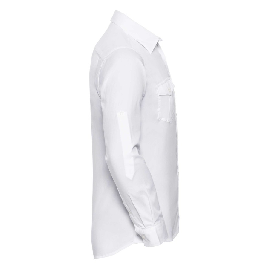 RUSSELL men's shirt with sleeves rolled up ROLL SLEEVE TWILL