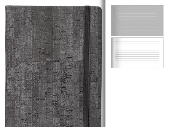 MERLOT, notes sa elastičnom trakom, dimenzija 14.4 x 21.4 cm, crni