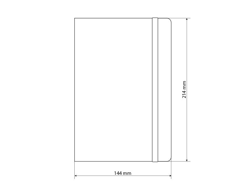 MERLOT, notes sa elastičnom trakom, dimenzija 14.4 x 21.4 cm, crni