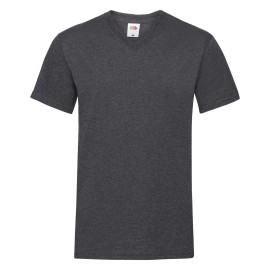 Fruit of the Loom, Valueweight, Men's Short Sleeve Cotton V-Neck, Dark Ash Gray, XL