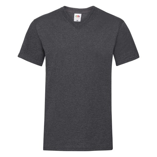 Fruit of the Loom, Valueweight, Men's Short Sleeve Cotton V-neck, Dark Ash Gray, 2XL