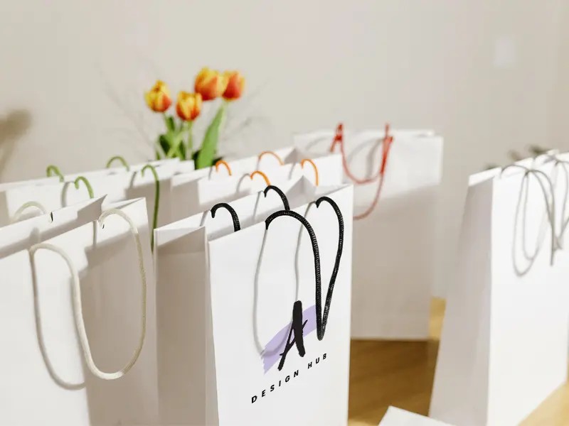 BLANCA, paper bag, white