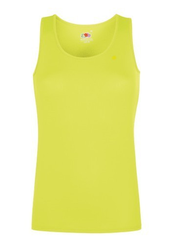Fruit of the Loom, Ladies Performance Vest, Sports Athletic T-Shirt for Women, Yellow, 2XL