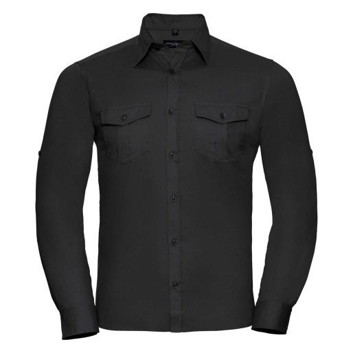 RUSSELL men's shirt with sleeves rolled up ROLL SLEEVE TWILL