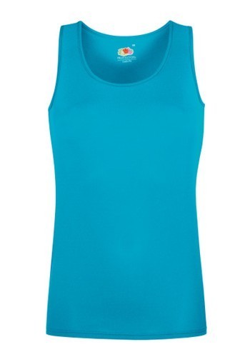 Fruit of the Loom, Ladies Performance Vest, Sports Athletic T-Shirt for Women, Azure Blue, XS