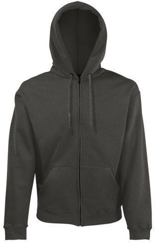 Fruit of the Loom, Classic Hooded Sweat Jacket, men's hooded sweatshirt, light graphite, M