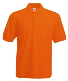 Fruit of the Loom, 65/35, polo shirt for men, orange, 3XL