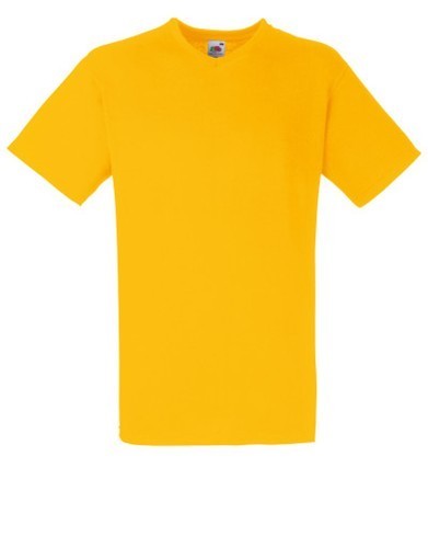 Fruit of the Loom, Valueweight, men's cotton T-shirt and V neckline, sunflower yellow, 3XL