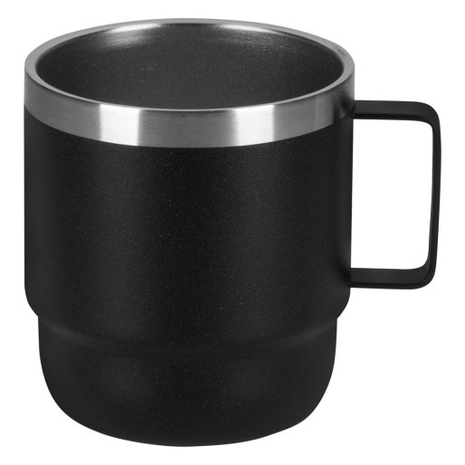 KAVA, double wall metal mug, 180 ml, black