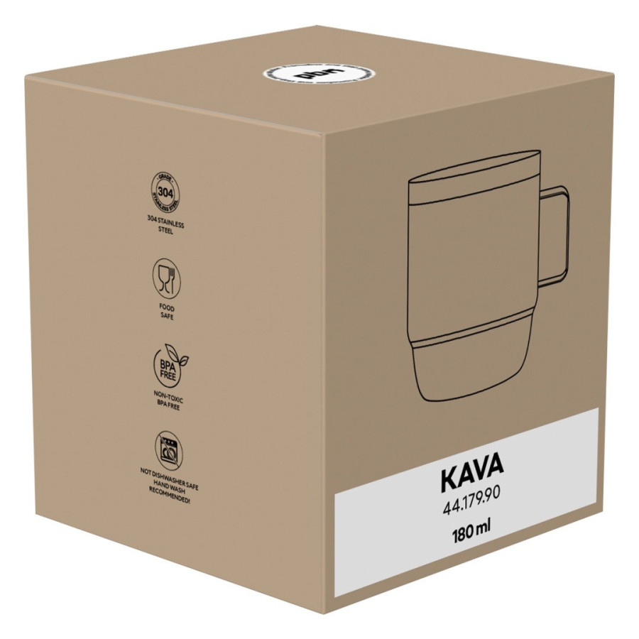 KAVA, double wall metal mug, 180 ml, white