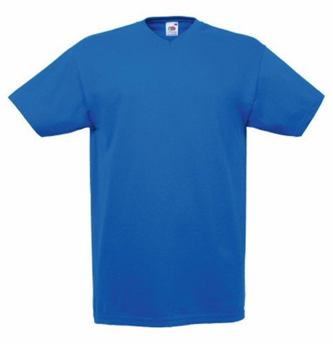 Fruit of the Loom, Valueweight, men's cotton T-shirt and V neckline, royal blue,, 3XL