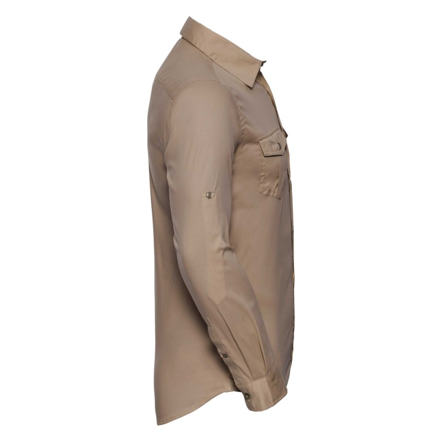 RUSSELL men's shirt with sleeves rolled up ROLL SLEEVE TWILL