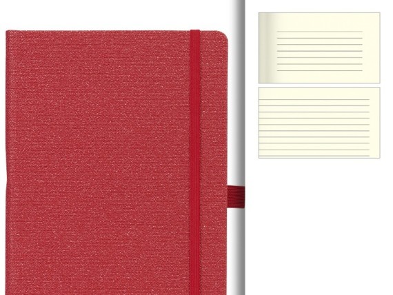 NEW DELHI, A5 notebook with elastic band, red