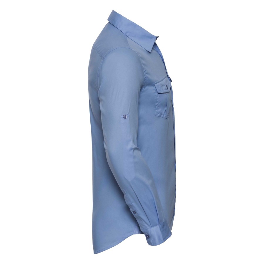 RUSSELL men's shirt with sleeves rolled up ROLL SLEEVE TWILL