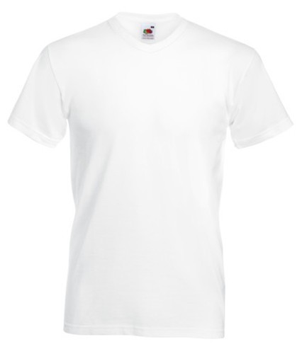 Fruit of the Loom, Valueweight, Men's Cotton T-shirt and V-neck, White, 4XL