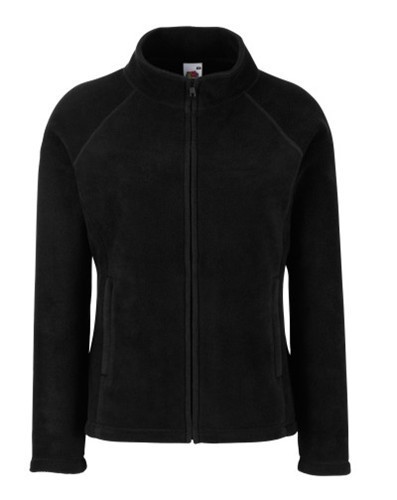 Fruit of the Loom, Ladies Full Zip Fleece, Black, Women's Polar Fleece Hoodie, L