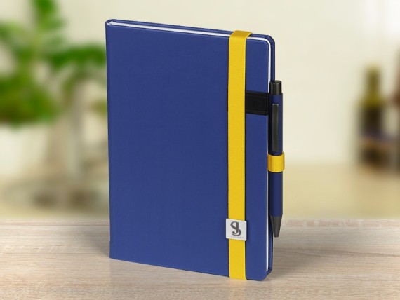 MC BAND, elastična traka za notes sa držačem olovke, žuta