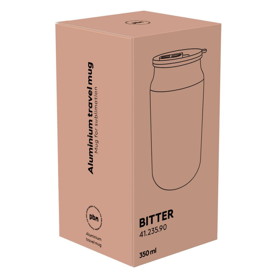 BITTER, sublimation travel mug, 350 ml, white
