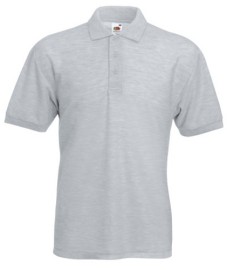 Fruit of the Loom, 65/35, men's polo shirt, ash gray, 5XL