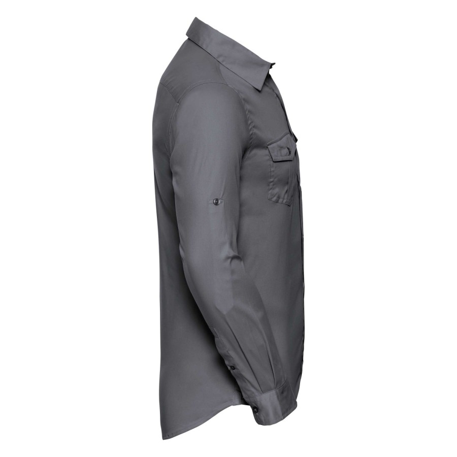 RUSSELL men's shirt with sleeves rolled up ROLL SLEEVE TWILL