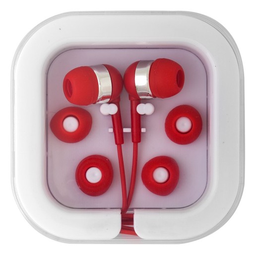BUTTON, earbuds, red