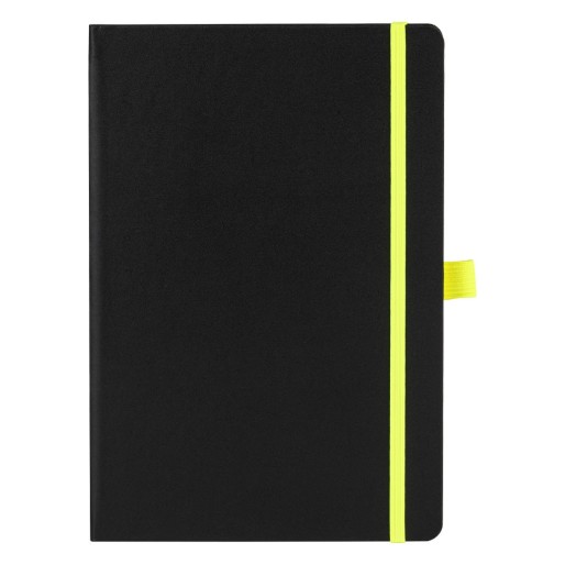 CODE BLACK, a5 notebook, neon yellow