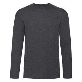Fruit of the Loom, Valueweight, Men's Long Sleeve Cotton T-Shirt, Dark Ash Gray, 2XL