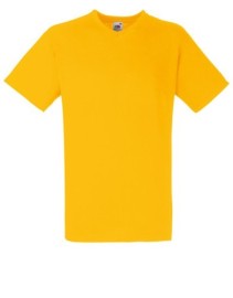 Fruit of the Loom, Valueweight, Men's Short Sleeve Cotton V-neck, Sunflower Yellow, XL