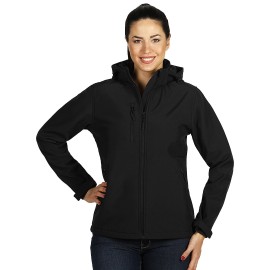 PROTECT WOMEN, women's softshell jacket with detachable hood, black