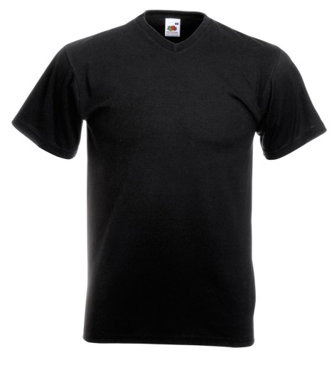 Fruit of the Loom, Valueweight, Men's Short Sleeve Cotton V-Neck, Black, L
