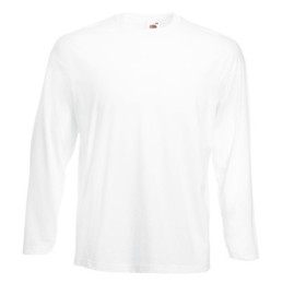 Fruit of the Loom, Valueweight, Men's Long Sleeve Cotton T-shirt, White, 4XL