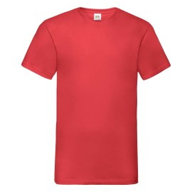 Fruit of the Loom, Valueweight, Men's Short Sleeve Cotton V-Neck, Red, S