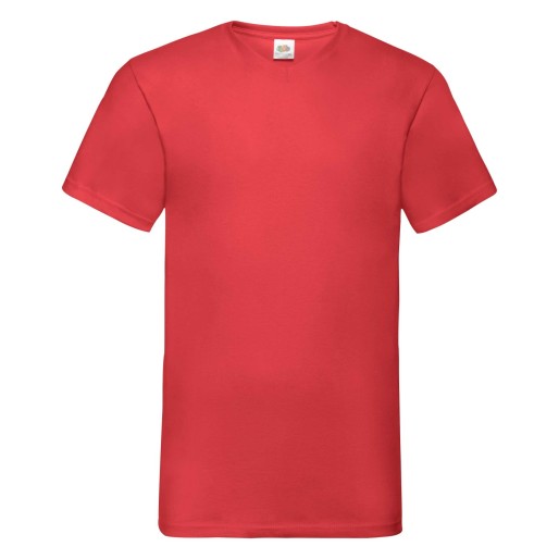 Fruit of the Loom, Valueweight, Men's Short Sleeve Cotton V-Neck, Red, S