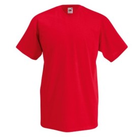 Fruit of the Loom, Valueweight, Men's Short Sleeve Cotton V-neck, Red, M