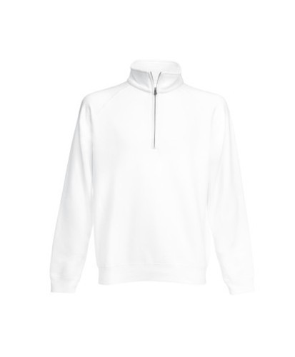Fruit of the Loom, Classic Zip Neck Sweat, Men's Sweatshirt, White, 2XL