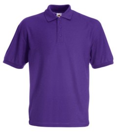 Fruit of the Loom, 65/35, polo shirt for men, purple, 3XL