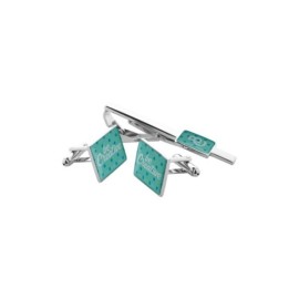 Cufflink and tie clip set