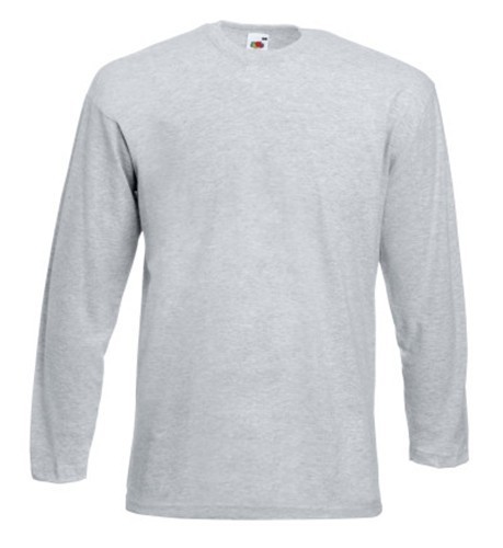 Fruit of the Loom, Valueweight, muška pamučna majica dugih rukava, pepeljasto siva, 5XL