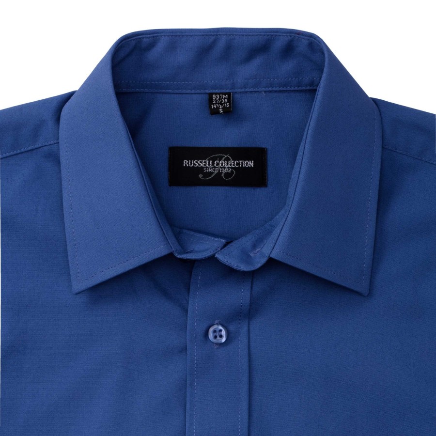 RUSSELL men's short sleeve shirt PURE COTTON POPLIN