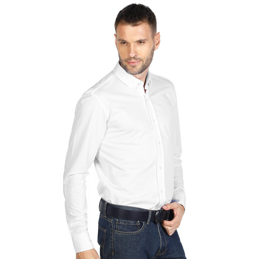 GRANT LSL, men's long sleeve shirt, white