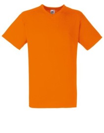 Fruit of the Loom, Valueweight, Men's Short Sleeve Cotton V-Neck, Orange, S