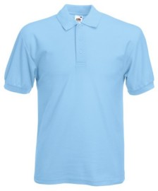 Fruit of the Loom, 65/35, polo shirt for men, sky blue, XL