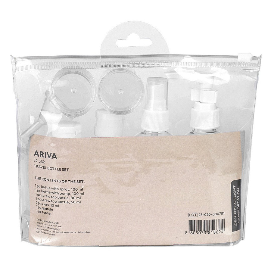 ARIVA, set putnih bočica, 8/1, beli