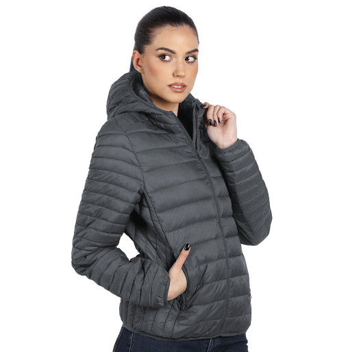 RINO HOODY WOMEN, women's hooded jacket, dark gray
