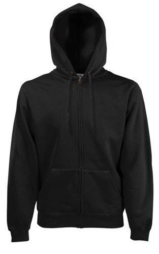 Fruit of the Loom, Classic Hooded Sweat Jacket, muški duks sa kapuljačom i cibzarom, crna, 3XL