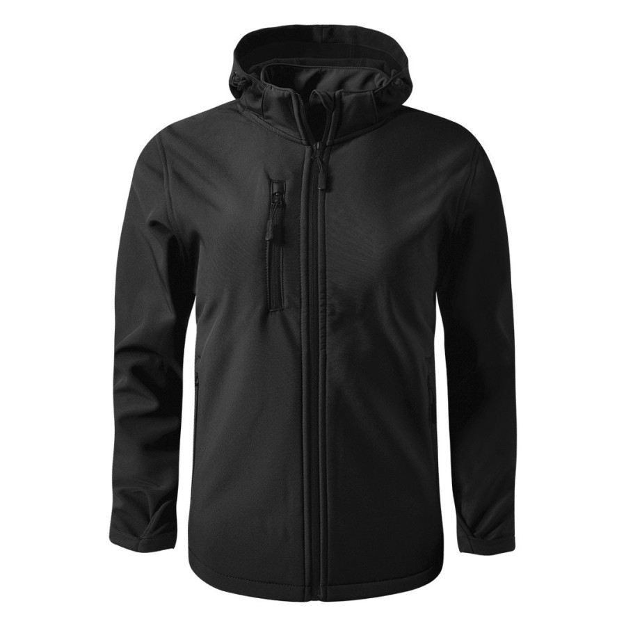 PROTECT MEN, softshell jakna sa skidajućom kapuljačom, crna