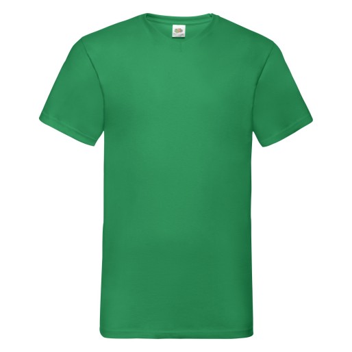 Fruit of the Loom, Valueweight, Men's Cotton Short Sleeve T-shirt, V-neck, kelly green, XL
