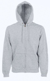 Fruit of the Loom, Classic Hooded Sweat Jacket, muški duks sa kapuljačom i cibzarom,pepeljasto siva , 4XL