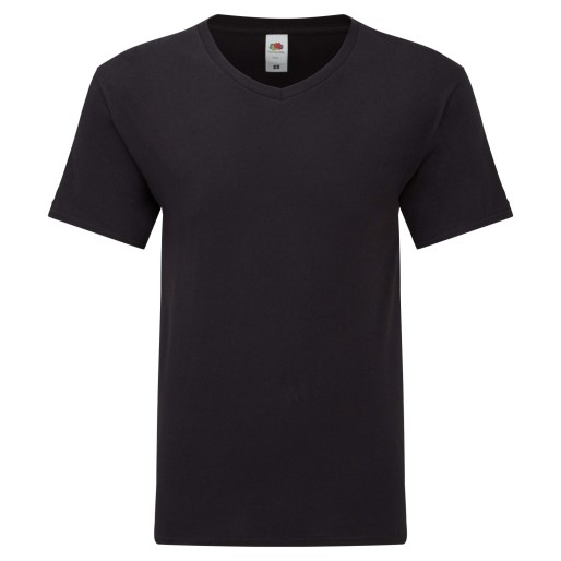 Fruit of the Loom, ICONIC 150 V-NECK, pamučna majica sa V izrezom, crna boja
